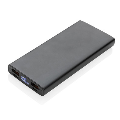 18W PD Powerbank mit 10.000 mAh aus Aluminium, schwarz