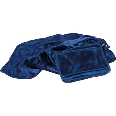 2 in 1 Kuscheldecke mit Kissen, dunkelblau