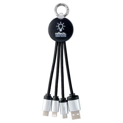 reeves® 3-in-1 Ladekabel mit Beleuchtung Puhalani, weiß
