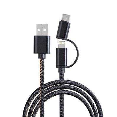 reeves® 3-in-1 Ladekabel Reeves-Denim, schwarz reeves® 3-in-1 Ladekabel Reeves-Denim, schwarz