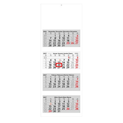 Geiger-Notes 4-Monats-Recycling-Wandkalender Profil 2027, green+blue, inkl. Druck