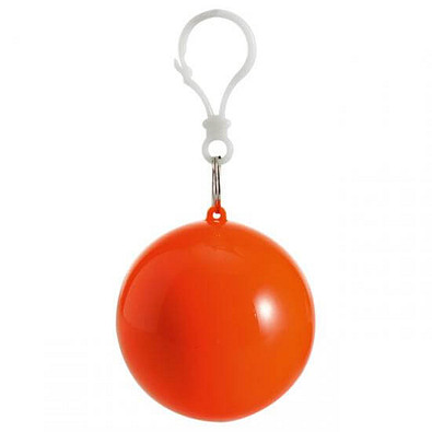 Notfallponcho im Kunststoffball, orange