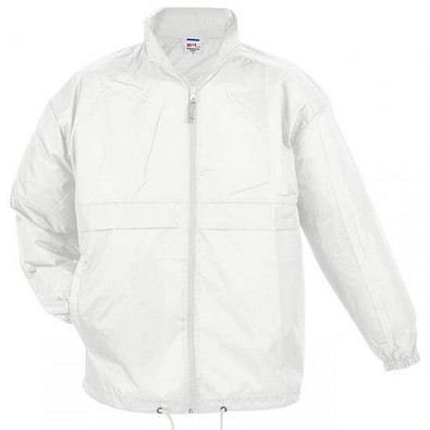 B&C Collection Unisex Windbreaker Jacke, weiß, M