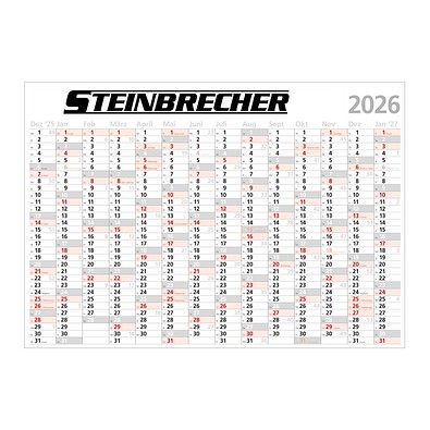 14-Monats-Wandplaner Comfort 2026, inkl. 1-fbg. Werbeaufdruck