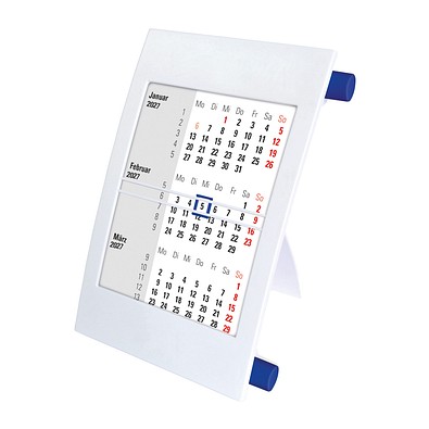 2-Jahres-Tischkalender 2027/2028, weiß/blau