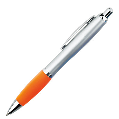 LANCE® Kugelschreiber Rio Satin, blaue Mine, silber/orange