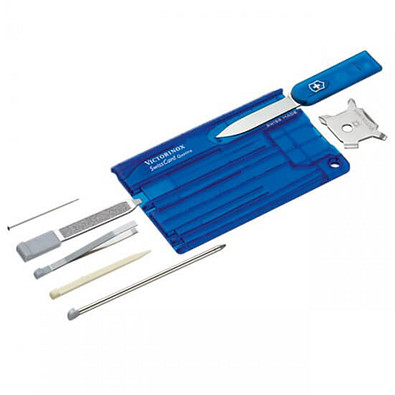 VICTORINOX Swiss-Card Multifunktins-Set Quattro, blau/transparent VICTORINOX Swiss-Card Multifunktins-Set Quattro, blau/transparent