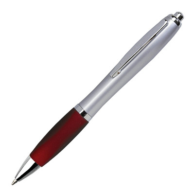 LANCE® Kugelschreiber Rio Satin, blaue Mine, silber/bordeaux