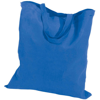 Einkaufstasche Baumwolle, kurze Henkel, royalblau
