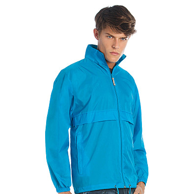 B&C Collection Unisex Windbreaker Jacke, hellblau, L