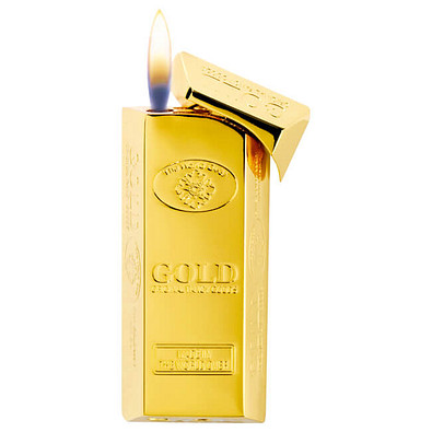 Feuerzeug Goldbarren, goldfarben