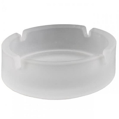 Glas-Aschenbecher, weiß/frosted