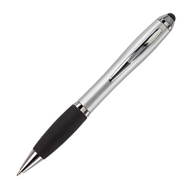 Touch-Pen Kugelschreiber Kuba, blaue Mine, silber