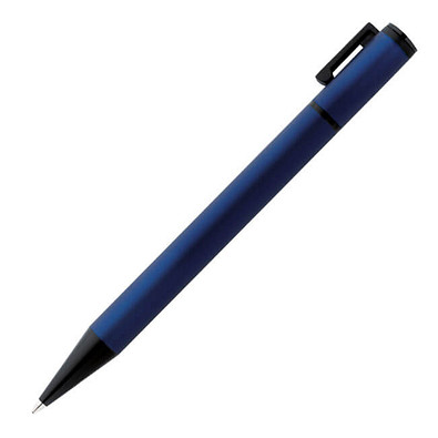 Metall-Drehkugelschreiber Ulm, blaue Mine, dunkelblau