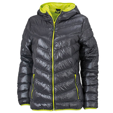 JAMES & NICHOLSON Damen Daunenjacke, grau/gelb, M