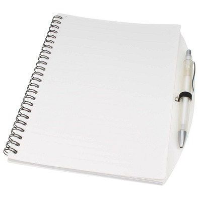 Notizbuch Busy mit Kugelschreiber, DIN A5, liniert, weiß