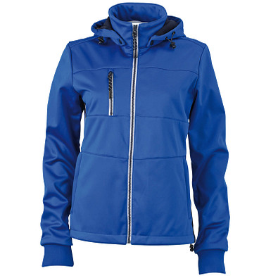 JAMES & NICHOLSON Damen Softshell-Jacke Maritime, blau/dunkelblau-weiß, L