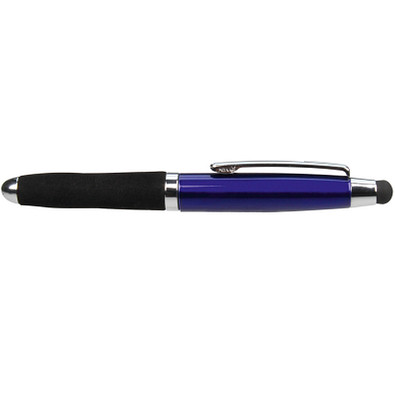 PENKO® Metall-Touch-Kugelschreiber Soft Grip, blaue Mine, blau/metallic