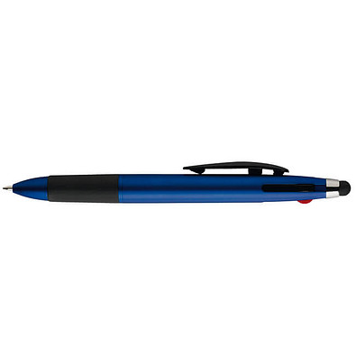 Dreifarb-Touch-Kugelschreiber, Blau-Metallic