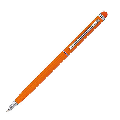 Touch-Metall-Kugelschreiber, schwarze Mine, orange