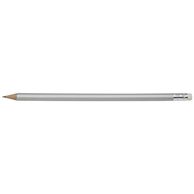 Qualitäts Bleistift Colore mit Radiergummi, silber-matt