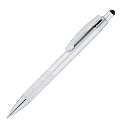 Metall-Touch-Kugelschreiber Washington, blaue Mine, silber-Matt