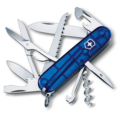 VICTORINOX Taschenmesser Huntsman, 15 Funktionen, blau-transparent VICTORINOX Taschenmesser Huntsman, 15 Funktionen, blau-transparent