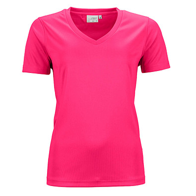 JAMES & NICHOLSON Damen Funktions T-Shirt Active, pink, XS