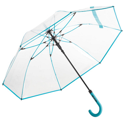 FARE® Automatik-Stockschirm Pure, transparent/petrol