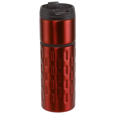 Metall-Isolierbecher Modern, 400 ml, rot-Metallic