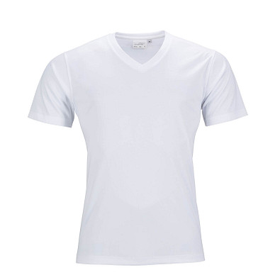 JAMES & NICHOLSON Herren Funktions T-Shirt Active, weiss, XXL