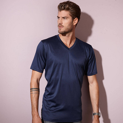 JAMES & NICHOLSON Herren Funktions T-Shirt Active, dunkelblau, XL