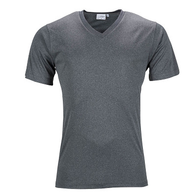 JAMES & NICHOLSON Herren Funktions T-Shirt Active, grau-meliert, XL