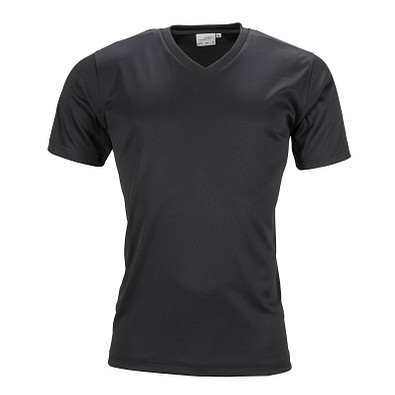 JAMES & NICHOLSON Herren Funktions T-Shirt Active, schwarz, XL