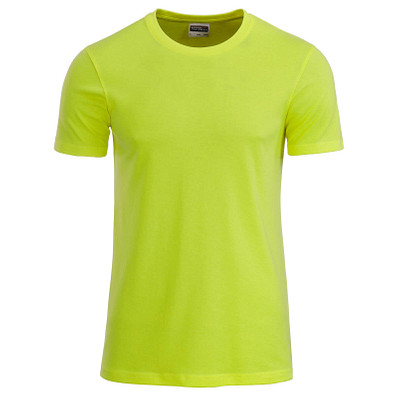 JAMES & NICHOLSON Herren T-Shirt Basic aus Bio-Baumwolle, gelb, XL
