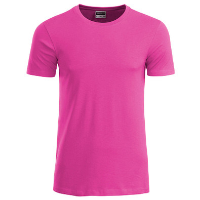 JAMES & NICHOLSON Herren T-Shirt Basic aus Bio-Baumwolle, pink, M