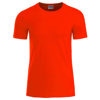 JAMES & NICHOLSON Herren T-Shirt Basic aus Bio-Baumwolle, rot, S