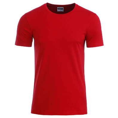JAMES & NICHOLSON Herren T-Shirt Basic aus Bio-Baumwolle, rot, XL