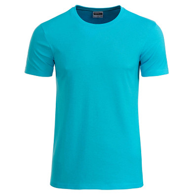 JAMES & NICHOLSON Herren T-Shirt Basic aus Bio-Baumwolle, türkis, S