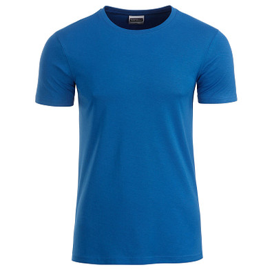 JAMES & NICHOLSON Herren T-Shirt Basic aus Bio-Baumwolle, blau, S