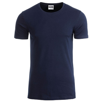 JAMES & NICHOLSON Herren T-Shirt Basic aus Bio-Baumwolle, dunkelblau, XL