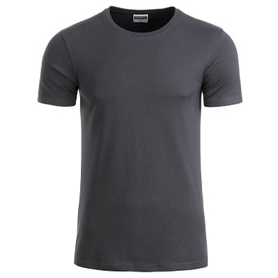 JAMES & NICHOLSON Herren T-Shirt Basic aus Bio-Baumwolle, dunkelgrau, XL