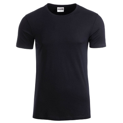 JAMES & NICHOLSON Herren T-Shirt Basic aus Bio-Baumwolle, schwarz, S