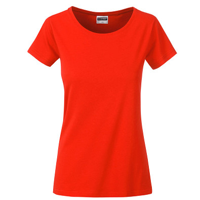 JAMES & NICHOLSON Damen T-Shirt Basic aus Bio-Baumwolle, rot, XL