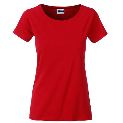 JAMES & NICHOLSON Damen T-Shirt Basic aus Bio-Baumwolle, rot, L