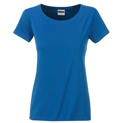JAMES & NICHOLSON Damen T-Shirt Basic aus Bio-Baumwolle, blau, L