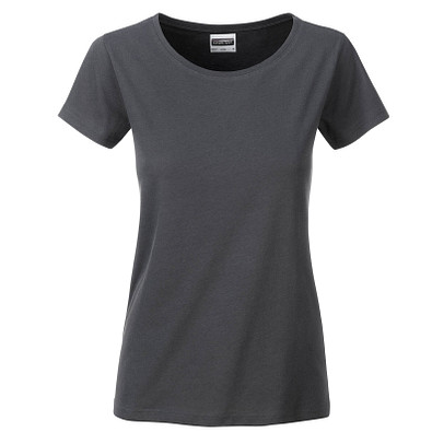 JAMES & NICHOLSON Damen T-Shirt Basic aus Bio-Baumwolle, dunkelgrau, L