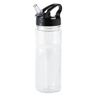 Trinkflasche mit Trinkhalm Colour, 600 ml, transparent