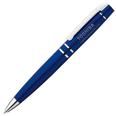 uma® Metall-Drehkugelschreiber VIP, blaue Mine, blau-silber