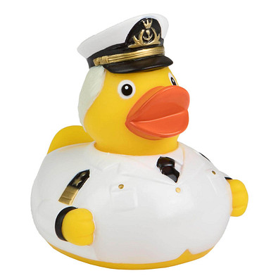 Schnabels® Bade-Ente Kapitän, gelb/weiß